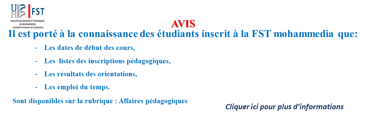 Faculté des Sciences et Techniques de Mohammedia